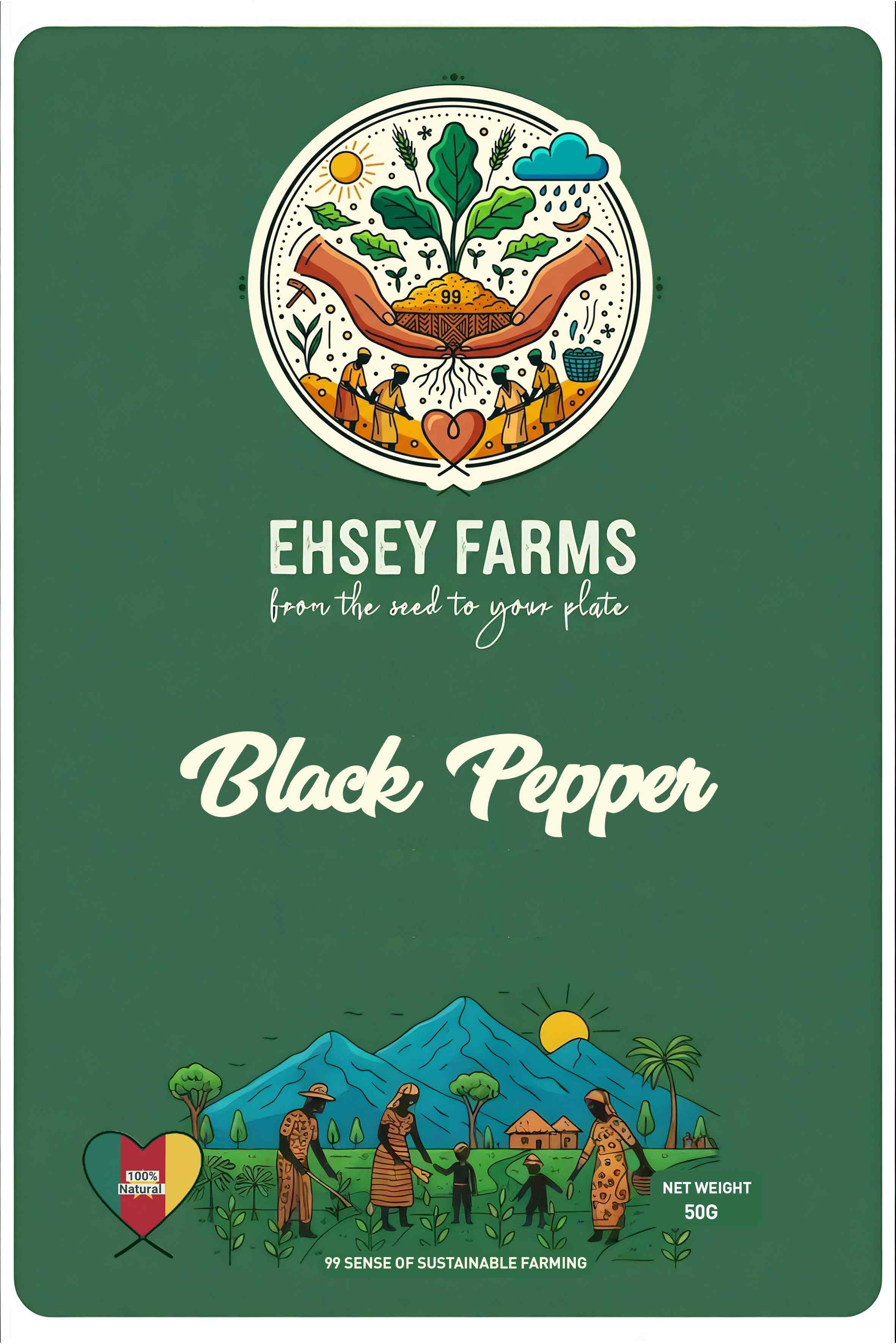 Earlier vertical Black Pepper packaging design study