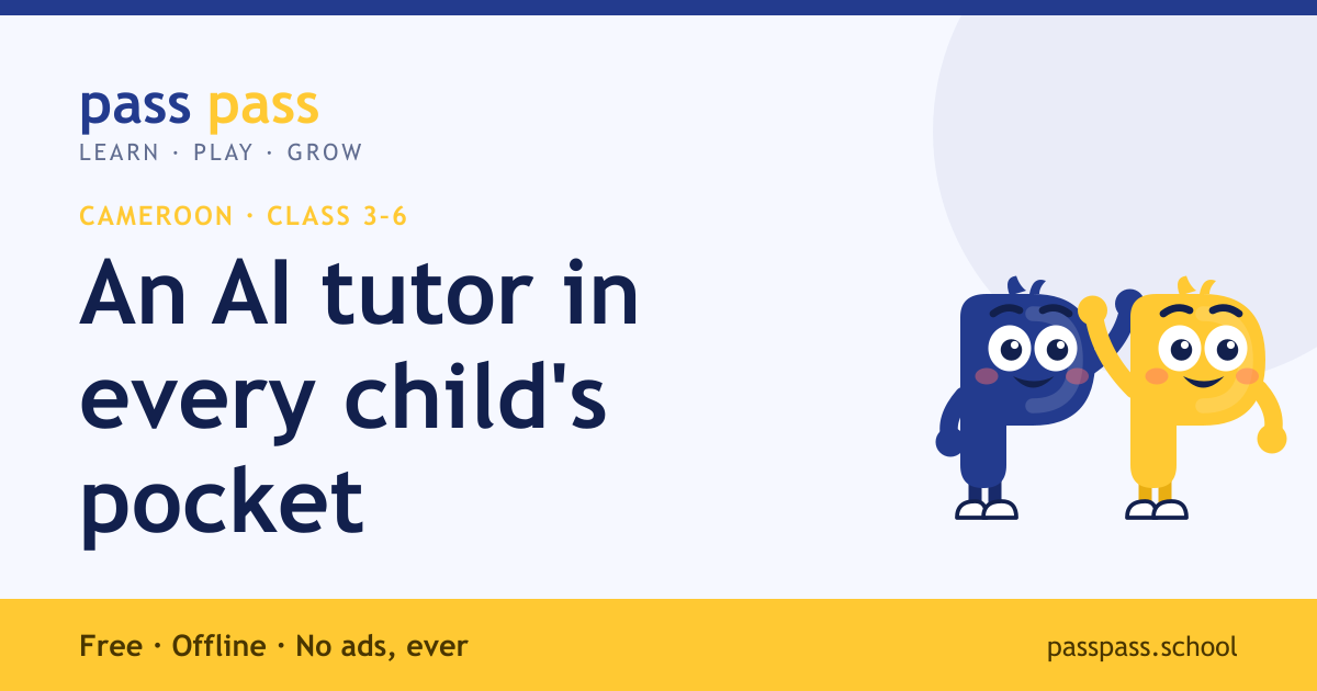 Pass Pass, an AI learning companion for primary-school children in Cameroon