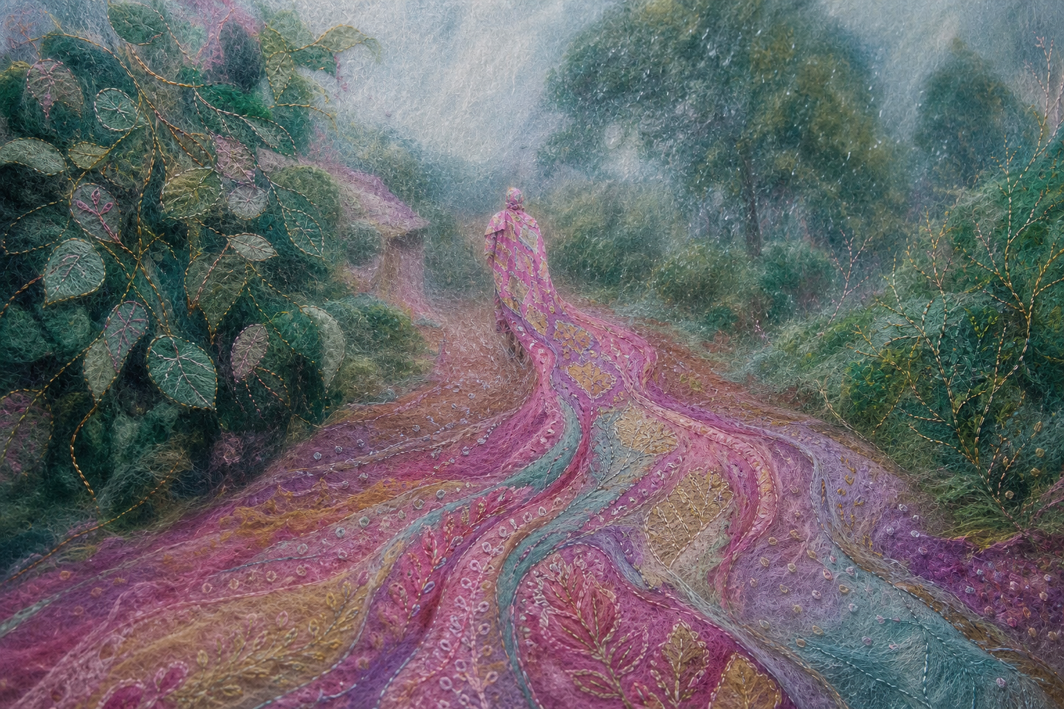 Fluid rain path, a generated artwork