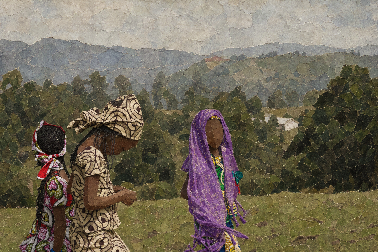 Hillside figures, a generated artwork